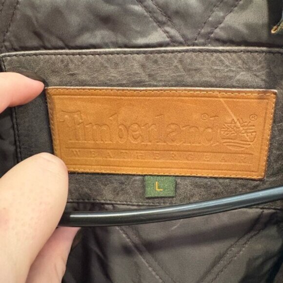 Timberland VINTAGE Dark Brown genuine Leather Weather Gear Jacket- Large - Picture 6 of 12